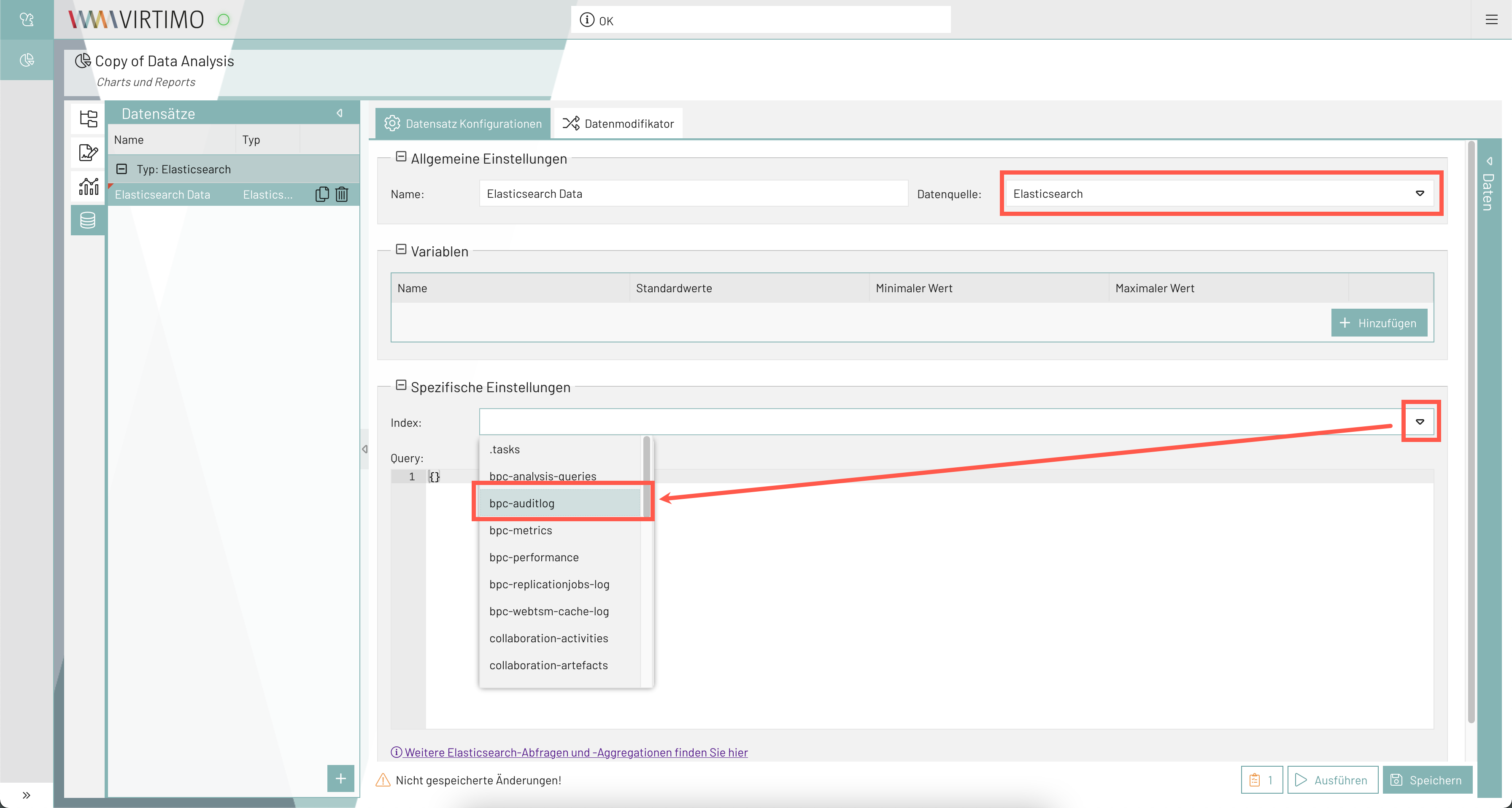 Elasticsearch als Datenquelle