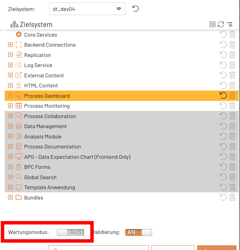 deployment enable maintenance mode