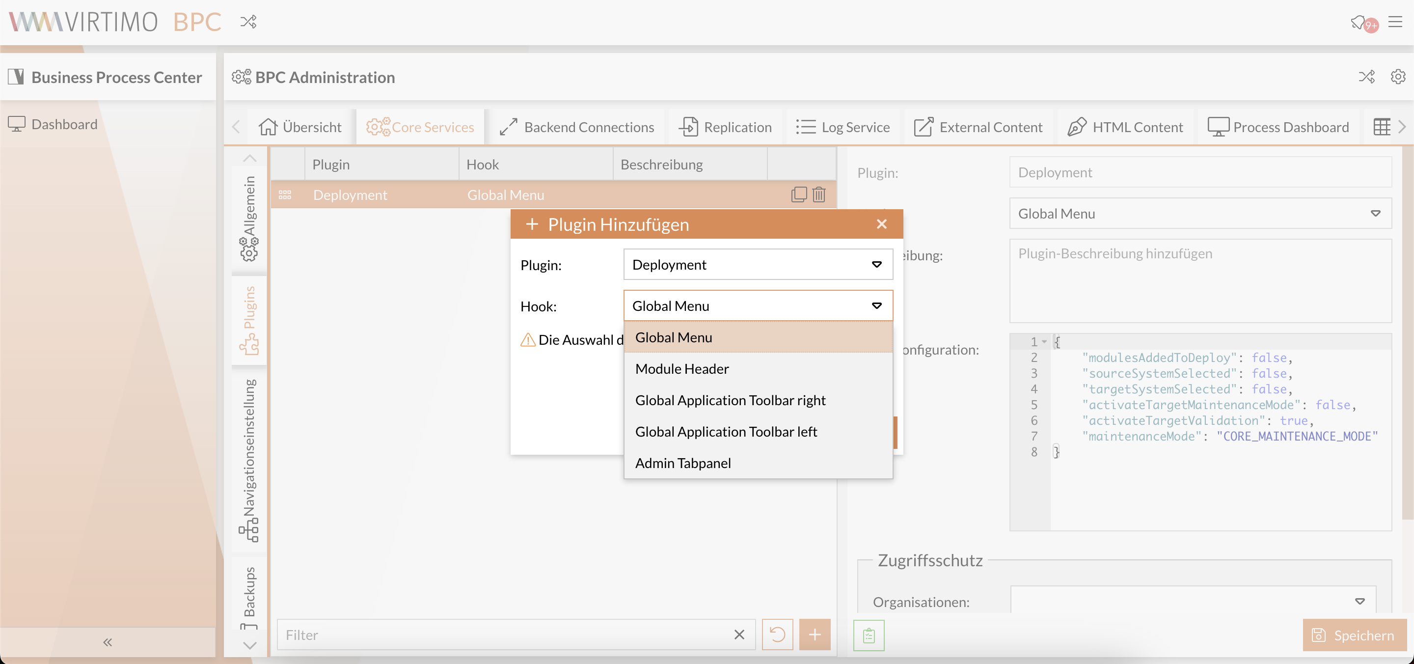 deployment wizard from plugin
