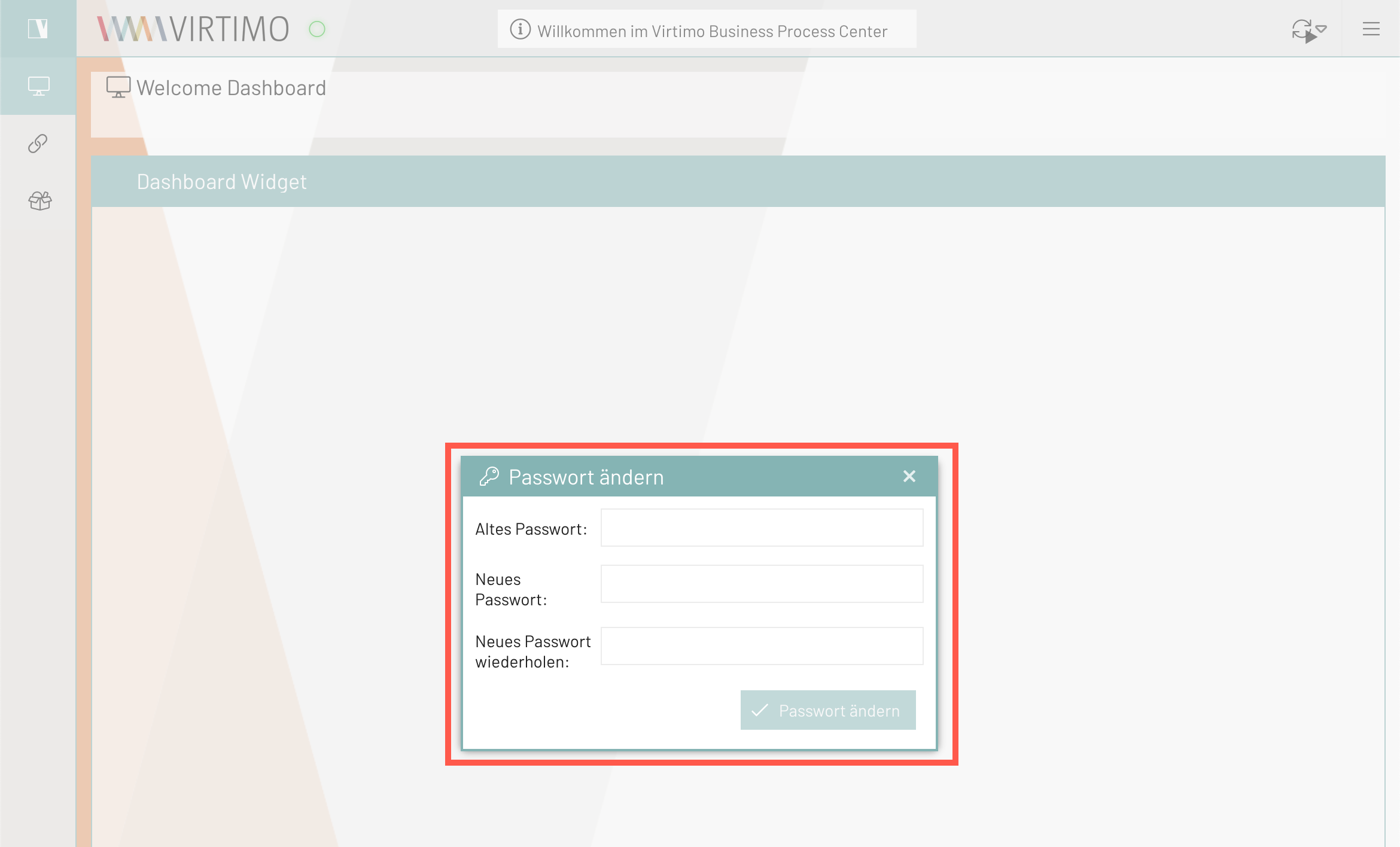 Altes und neues Passwort eintragen