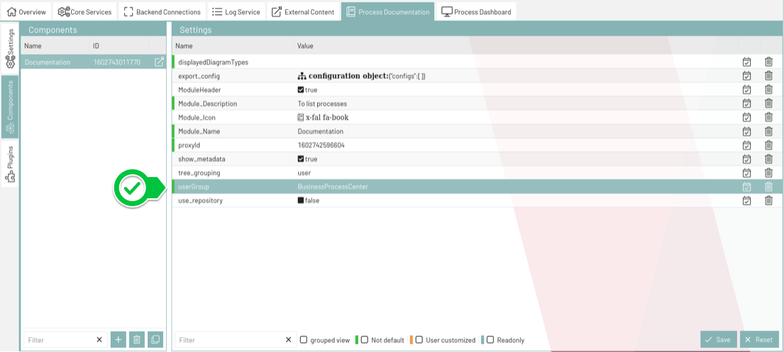 example administration usergroup config