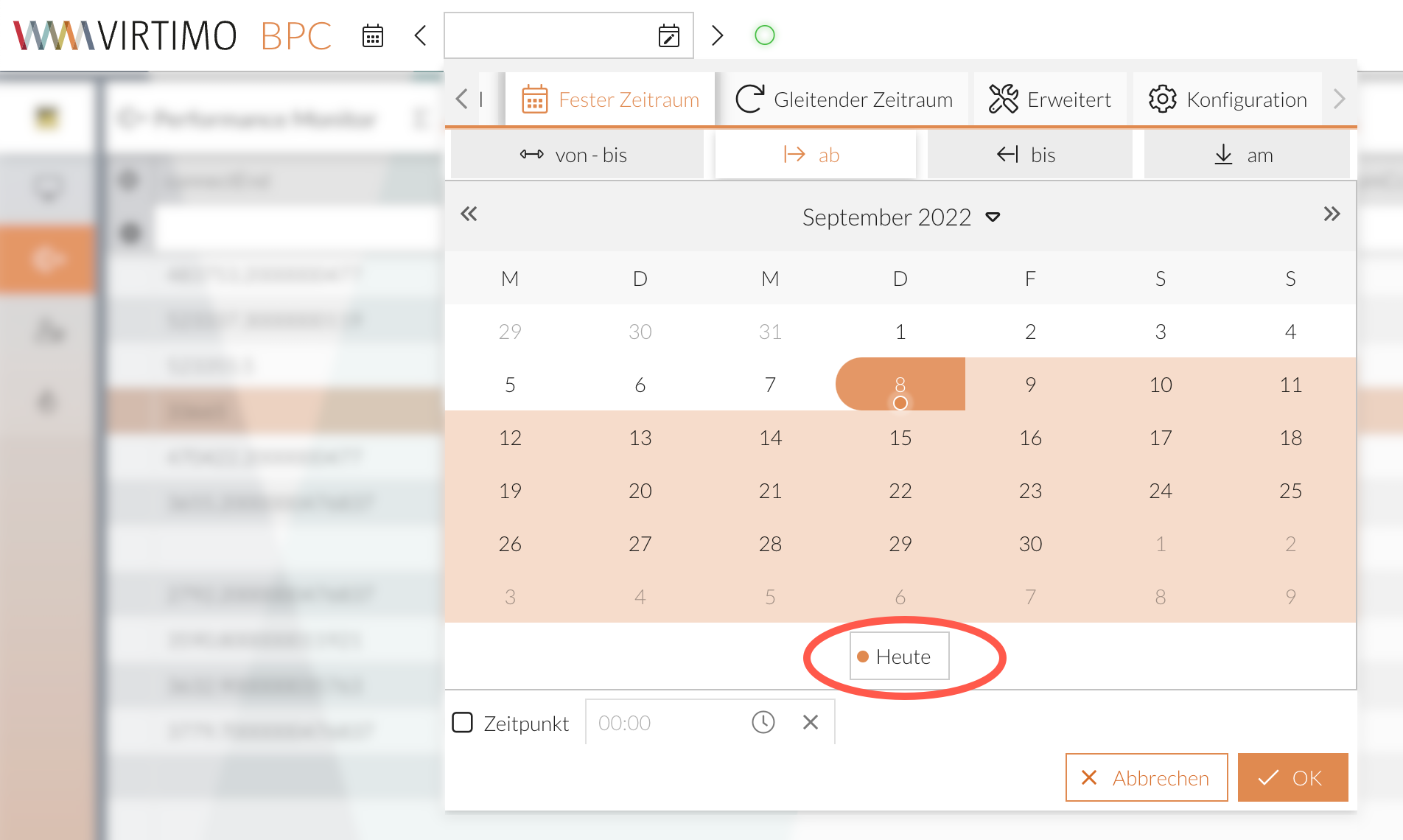 Heutigen Tag auswählen