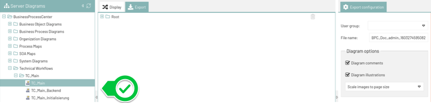 example export choose from tree