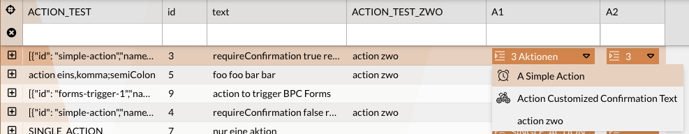 Button in der Spalte