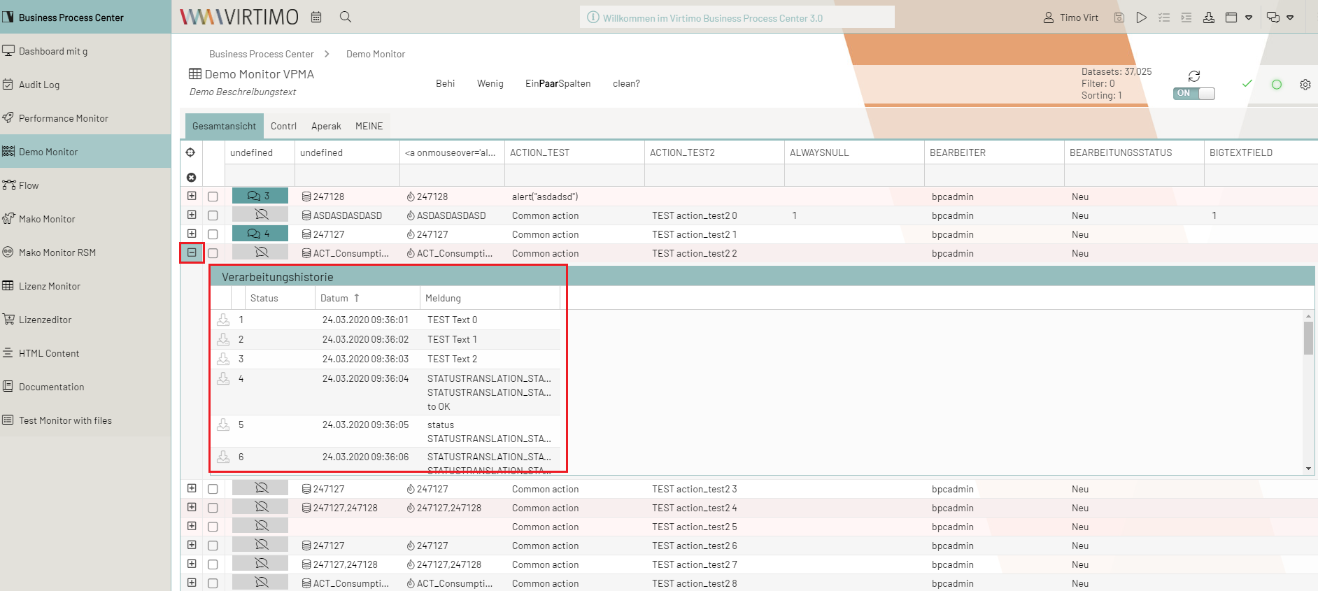 Verarbeitungshistorie