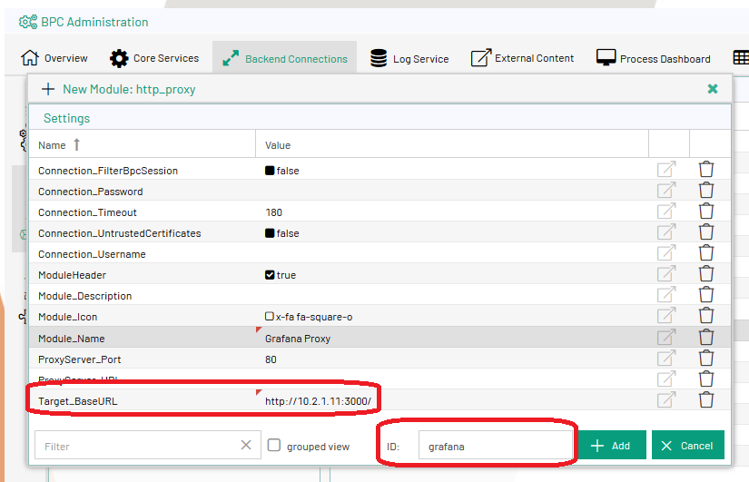 BPC Backend Connection