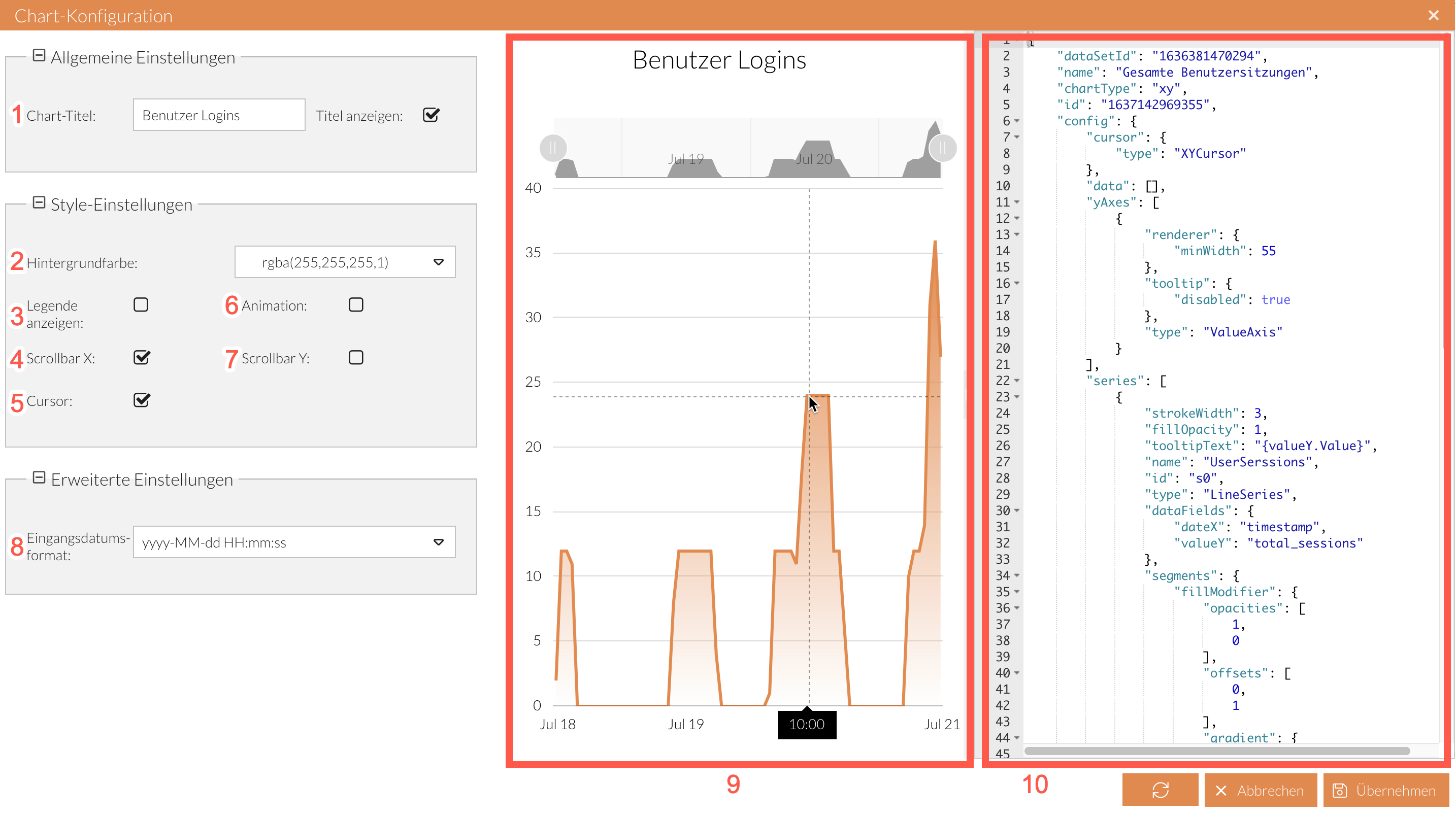 Fortgeschrittene Einstellungen