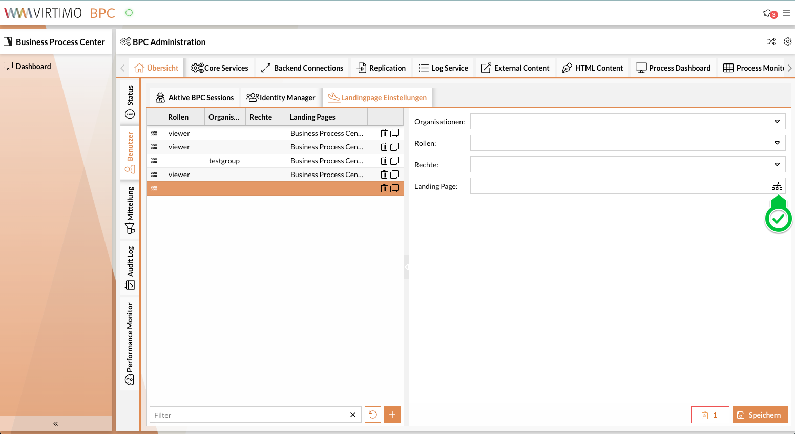 Navigationseinstellung öffnen