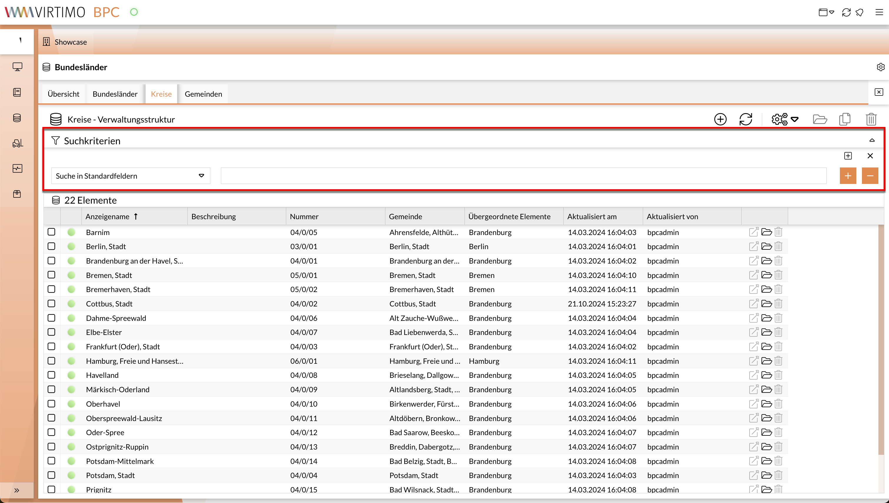 Search and filter master data :: DOCS