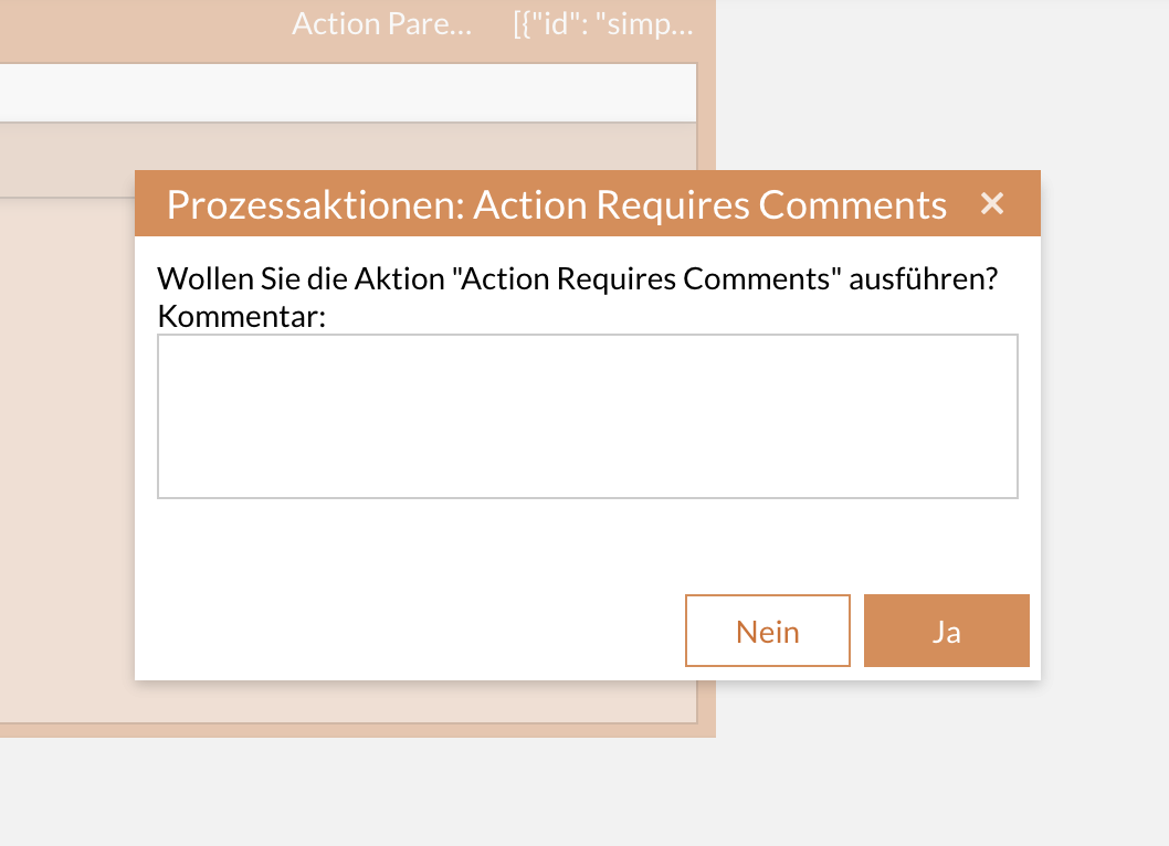 process action requireComment