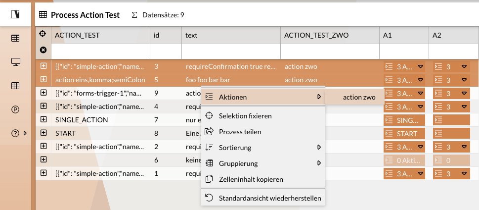 Mehrere Prozess-Aktionen