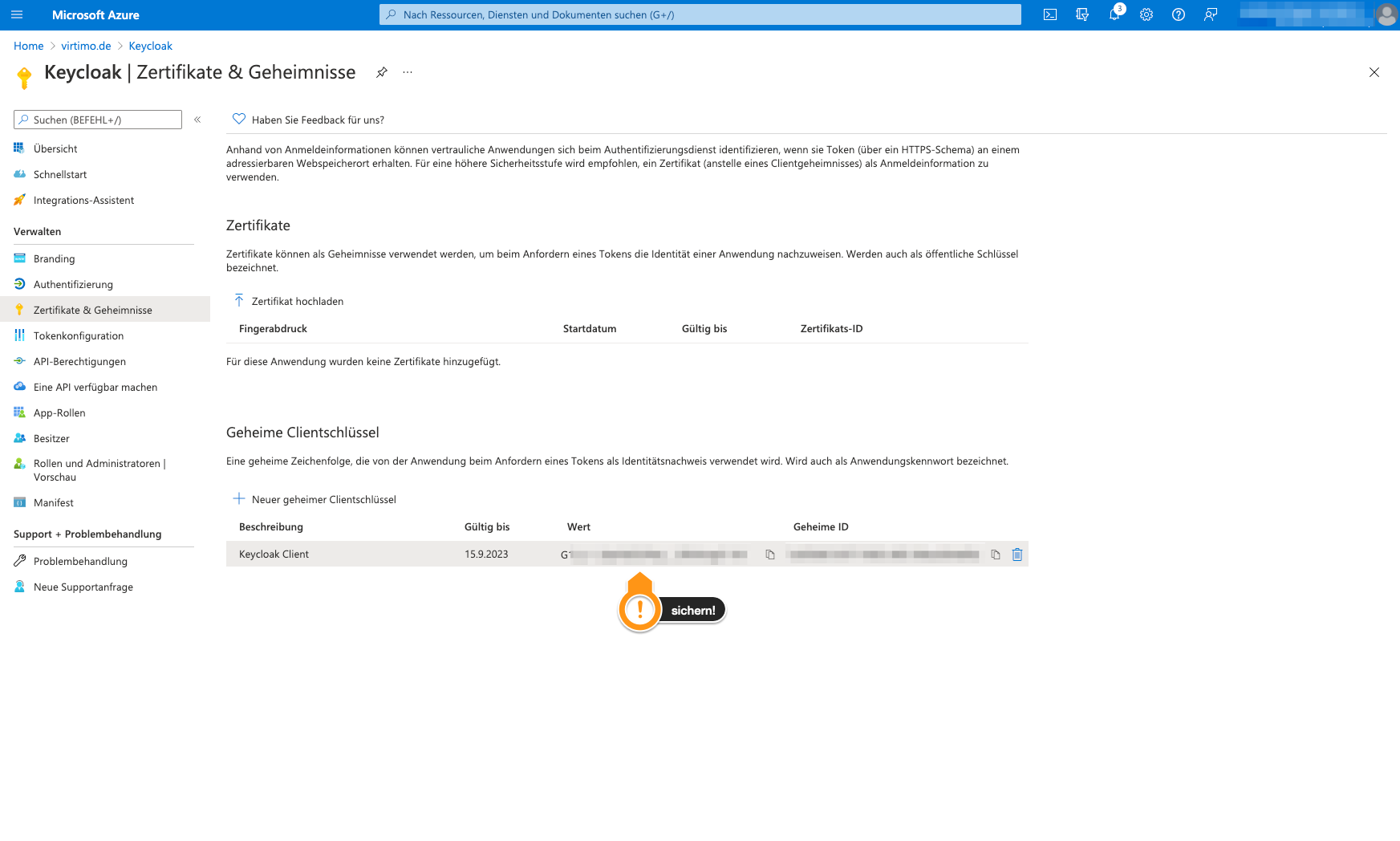 Microsoft Azure AD als IdP im Keycloak einrichten DOCS