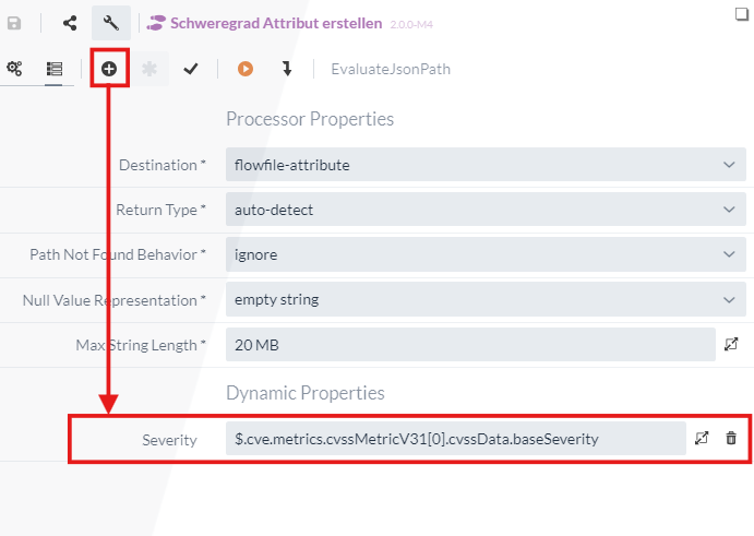 EvaluateJsonPath Konfiguration