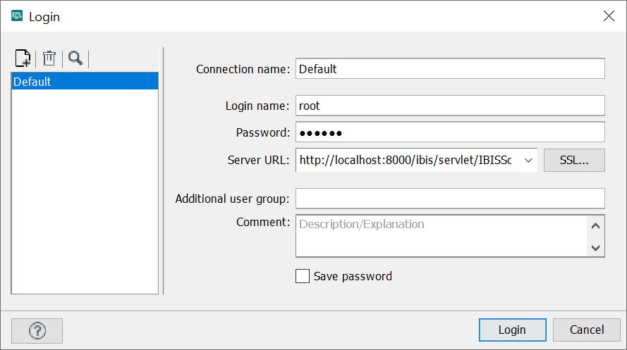 workbench login screen